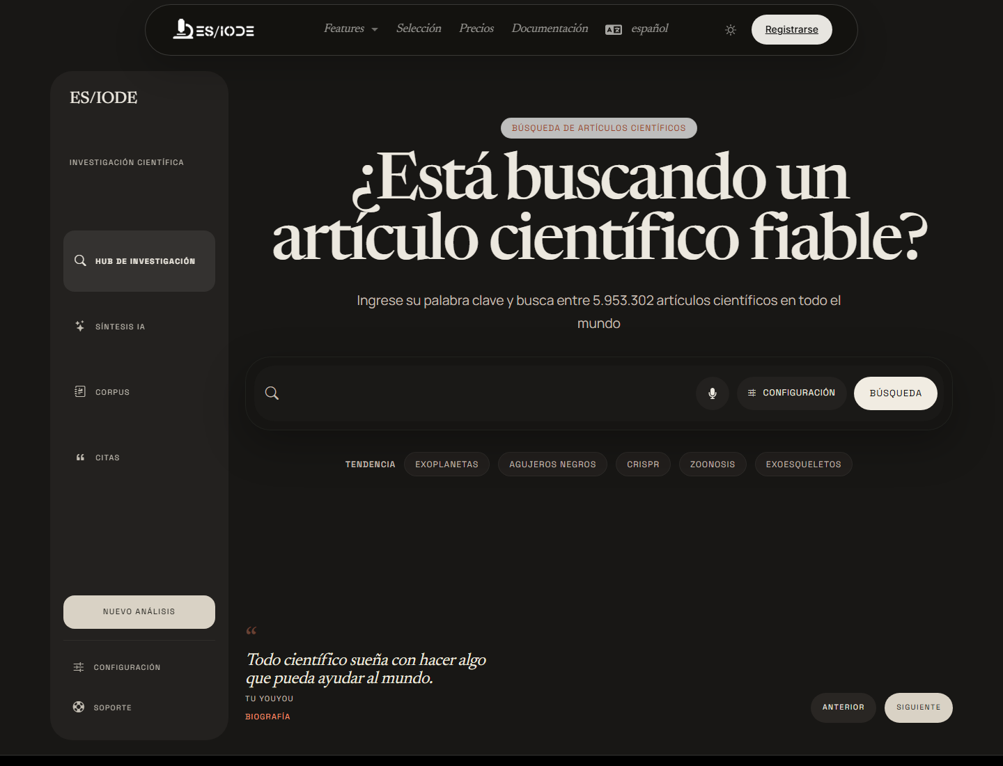 búsqueda de artículos científicos
