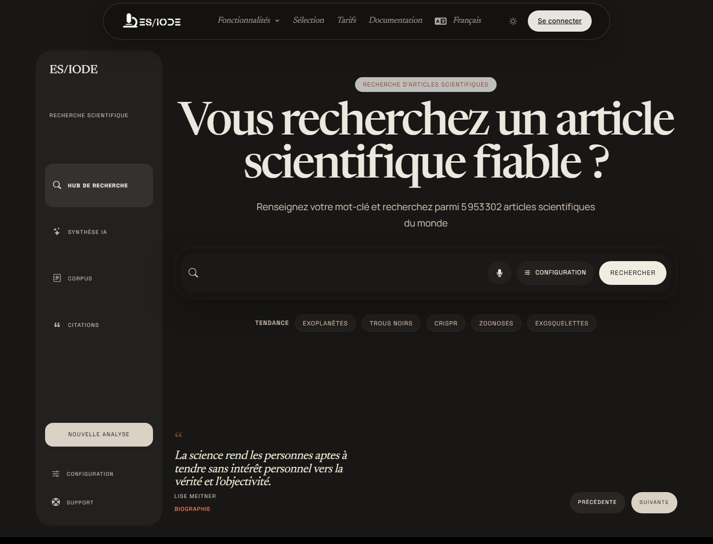 recherche d'articles scientifiques