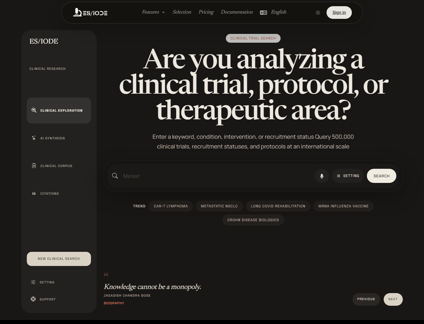 clinical trials search