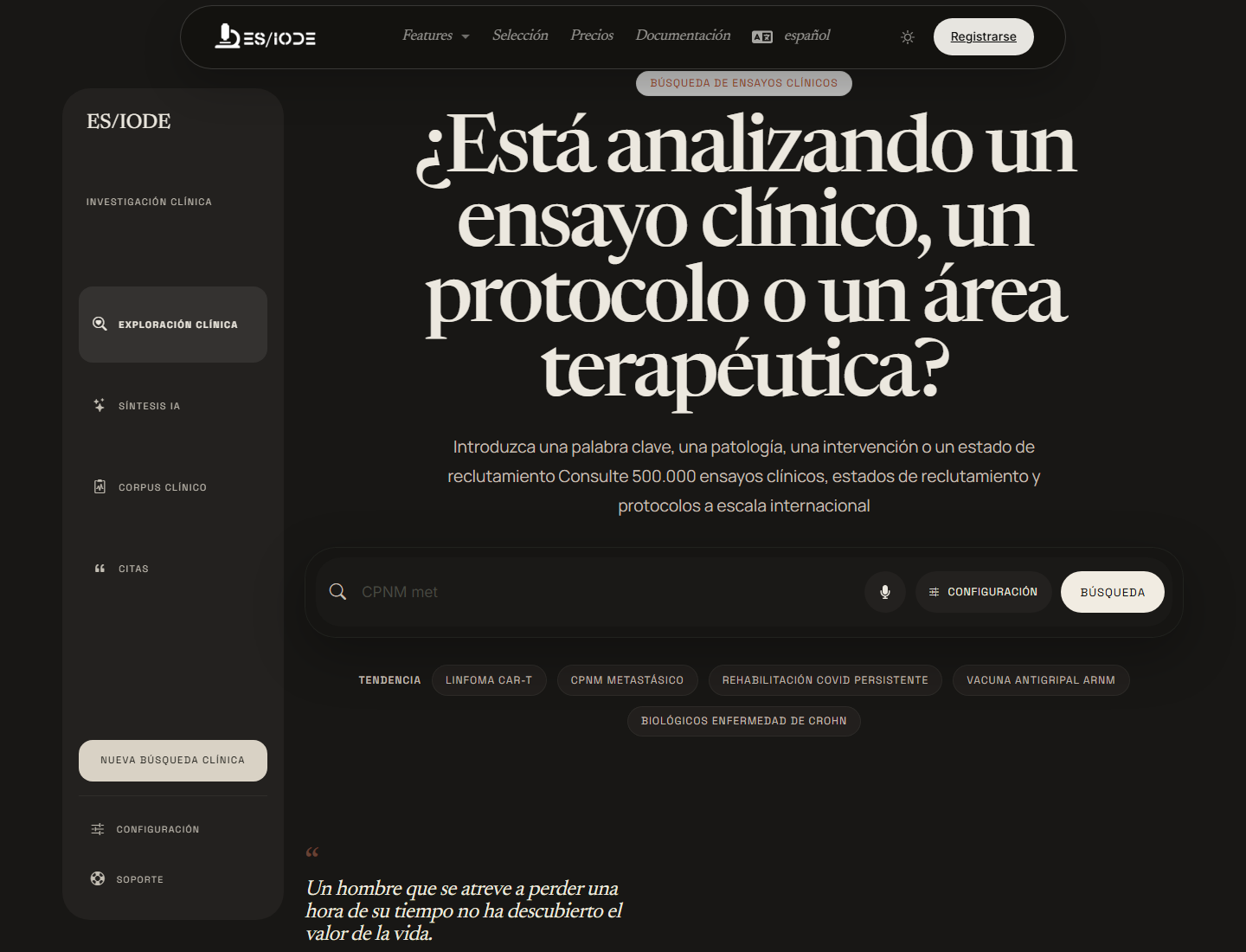 búsqueda de ensayos clínicos